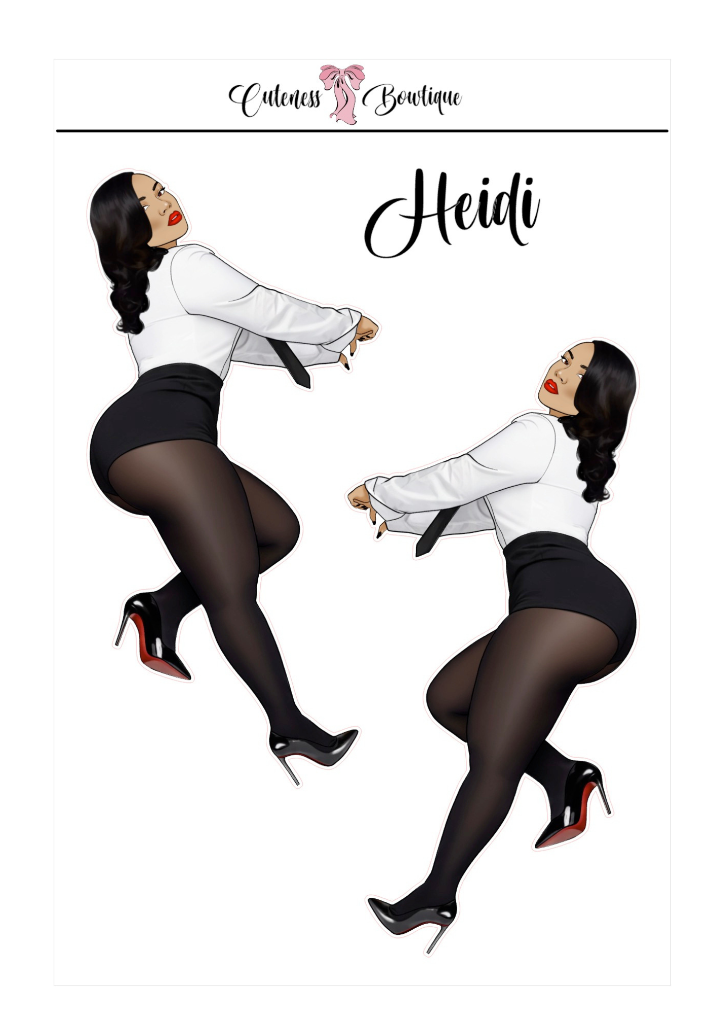 The  CUSTOM Cuteness Doll Collection Sticker Sheet | Cuteness Planner Stickers for Agendas, Planners, Notebooks, Dividers | SPRING INTO CUTENESS