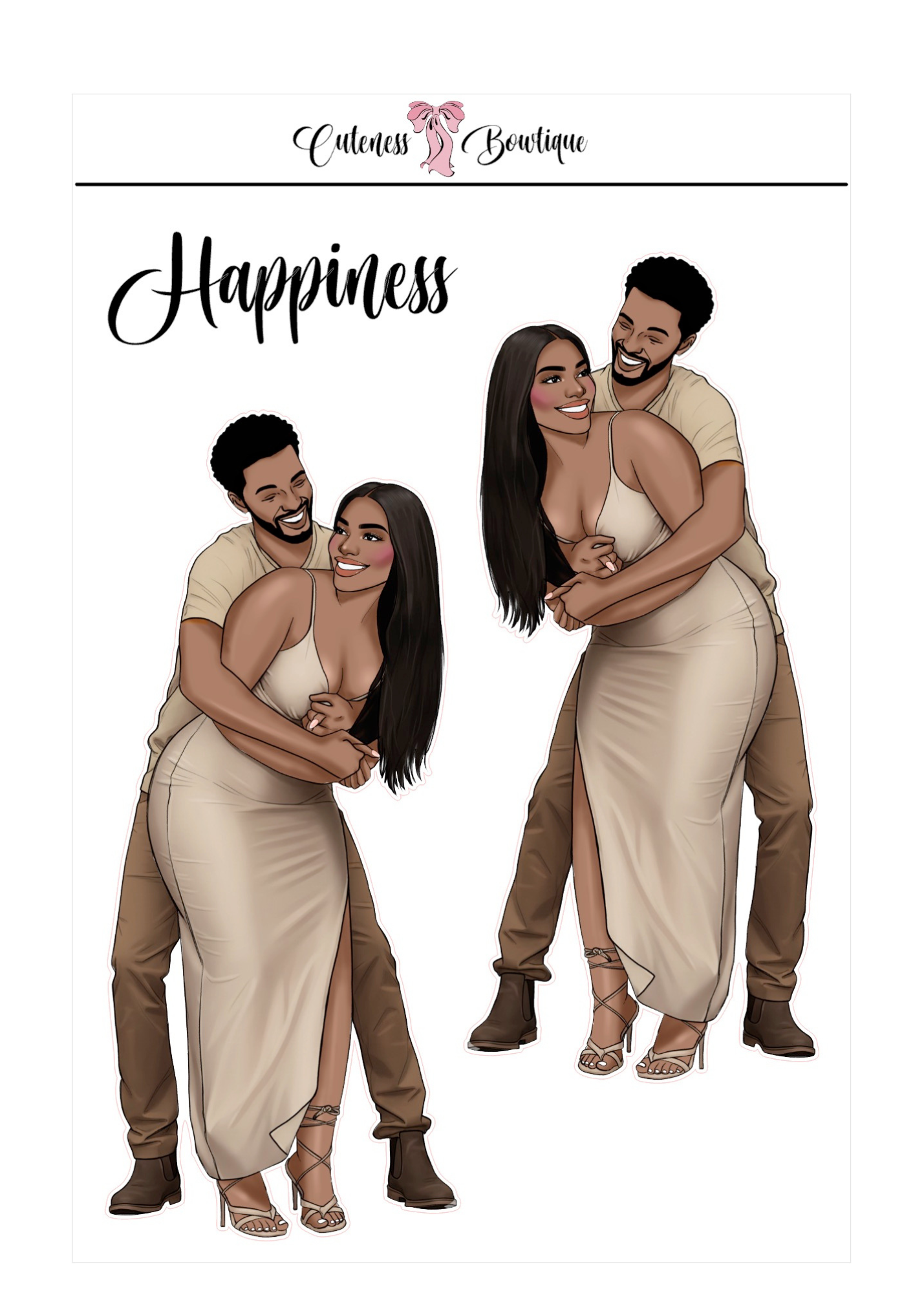 The  CUSTOM Cuteness Doll Collection Sticker Sheet | Cuteness Planner Stickers for Agendas, Planners, Notebooks, Dividers | SPRING INTO CUTENESS