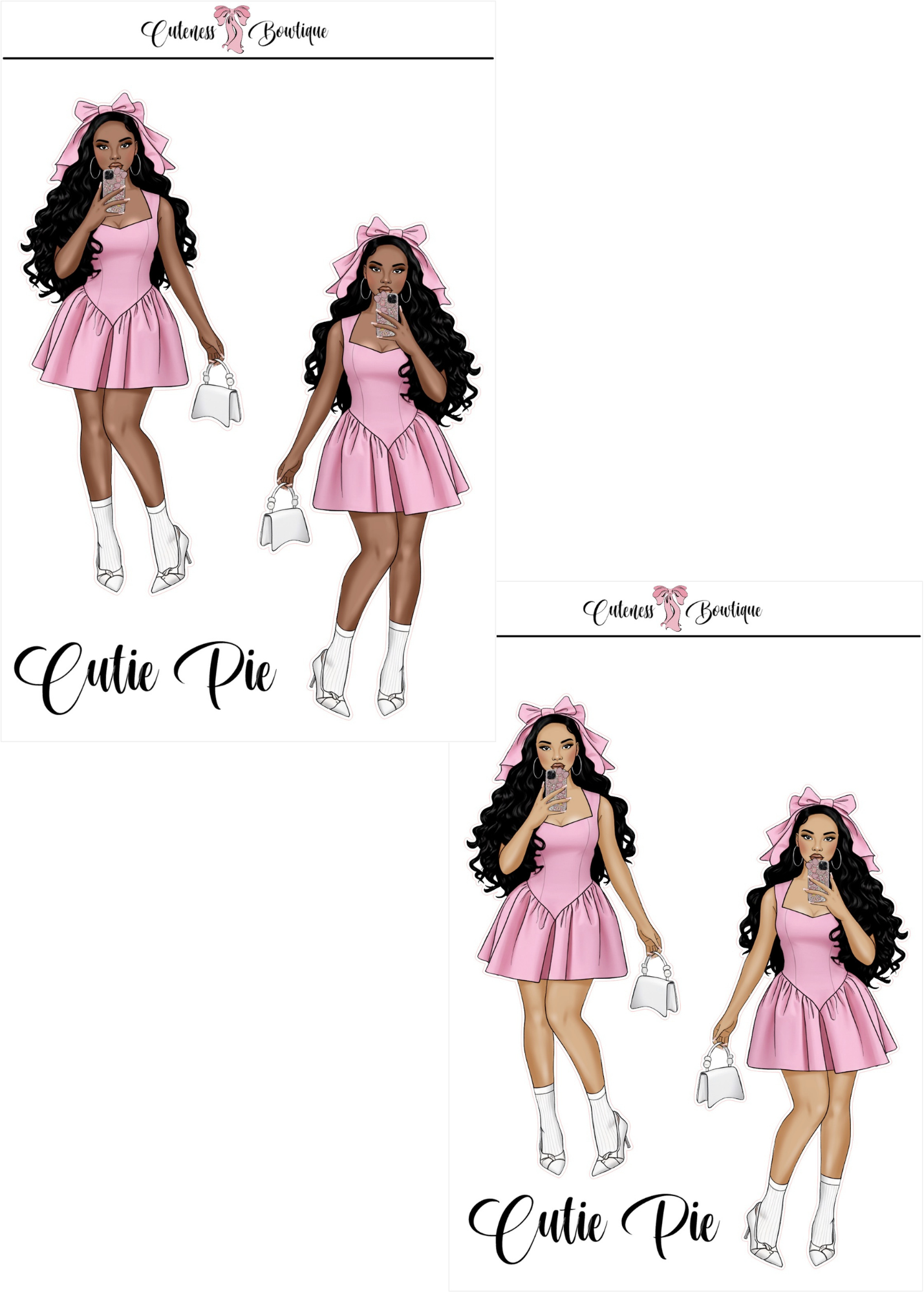 The  CUSTOM Cuteness Doll Collection Sticker Sheet | Cuteness Planner Stickers for Agendas, Planners, Notebooks, Dividers | SPRING INTO CUTENESS