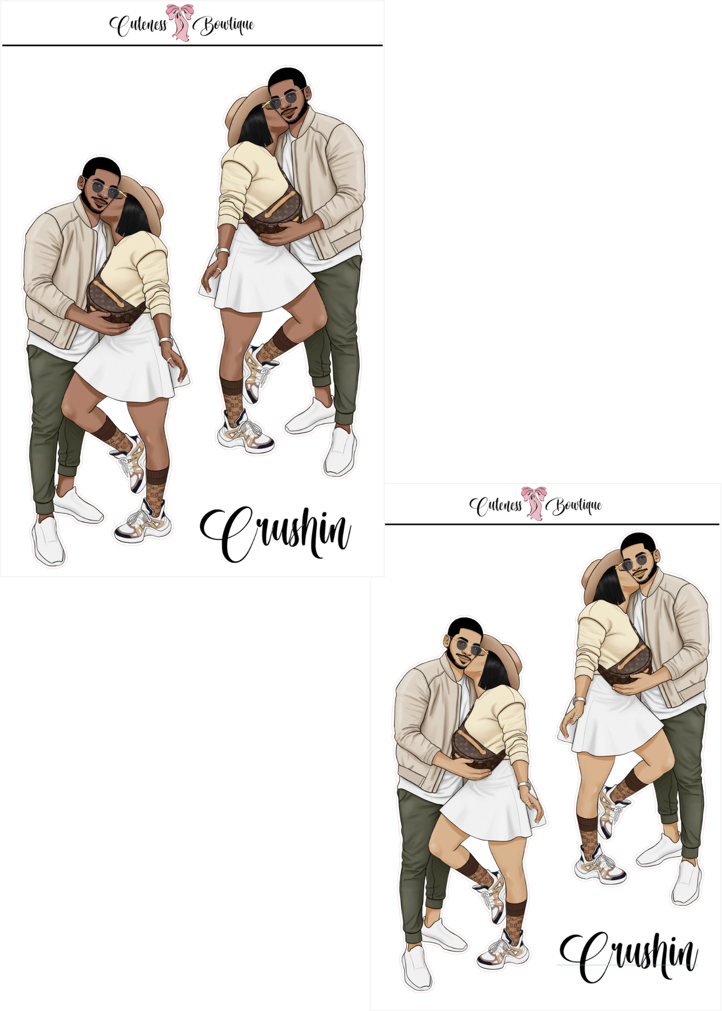 The  CUSTOM Cuteness Doll Collection Sticker Sheet | Cuteness Planner Stickers for Agendas, Planners, Notebooks, Dividers | SPRING INTO CUTENESS