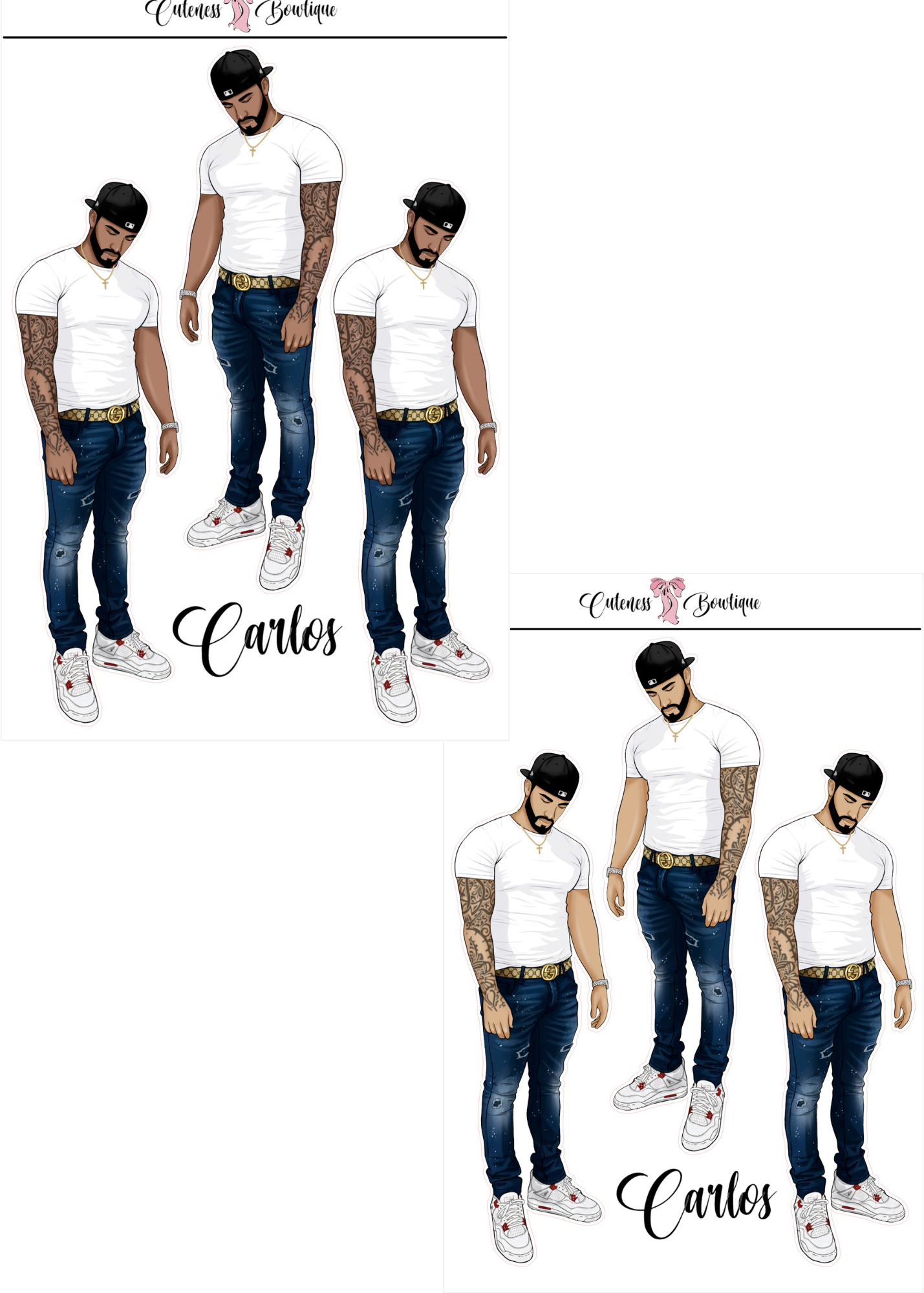 The  CUSTOM Cuteness Doll Collection Sticker Sheet | Cuteness Planner Stickers for Agendas, Planners, Notebooks, Dividers | SPRING INTO CUTENESS