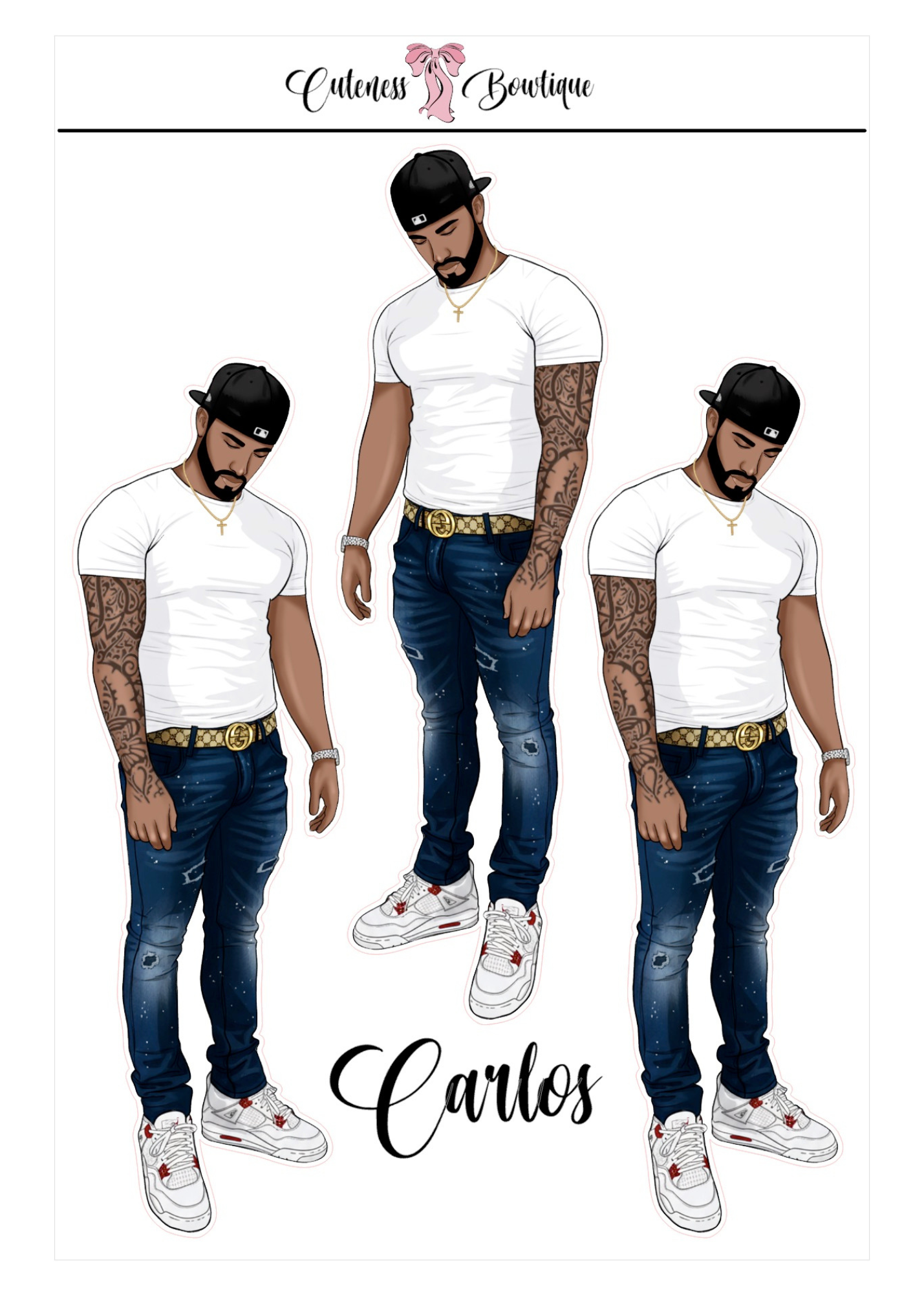 The  CUSTOM Cuteness Doll Collection Sticker Sheet | Cuteness Planner Stickers for Agendas, Planners, Notebooks, Dividers | SPRING INTO CUTENESS