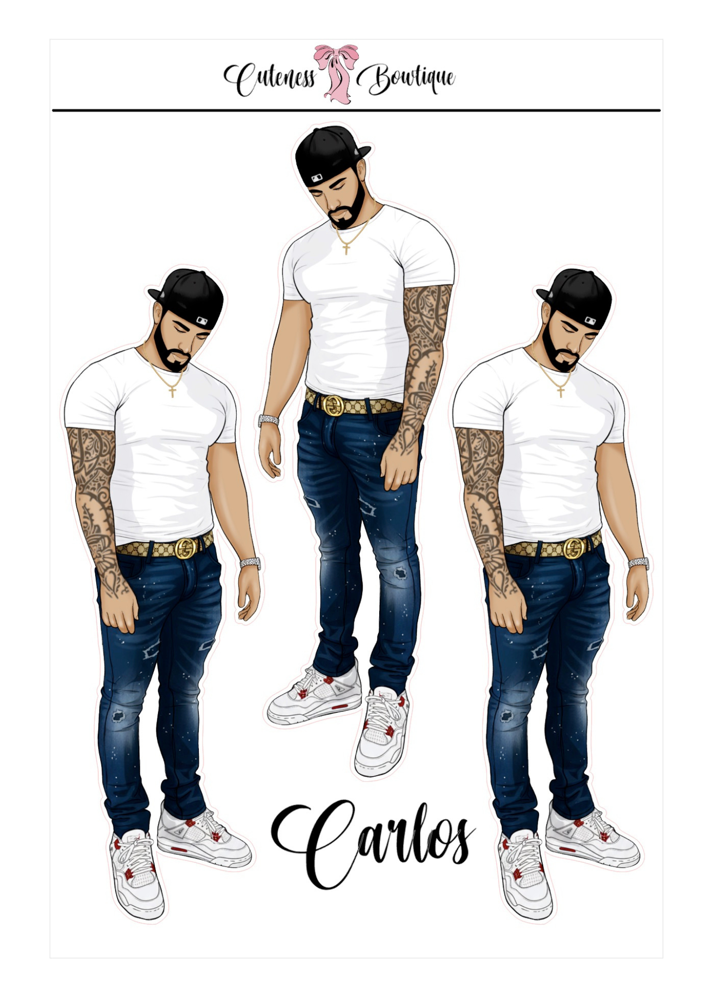 The  CUSTOM Cuteness Doll Collection Sticker Sheet | Cuteness Planner Stickers for Agendas, Planners, Notebooks, Dividers | SPRING INTO CUTENESS