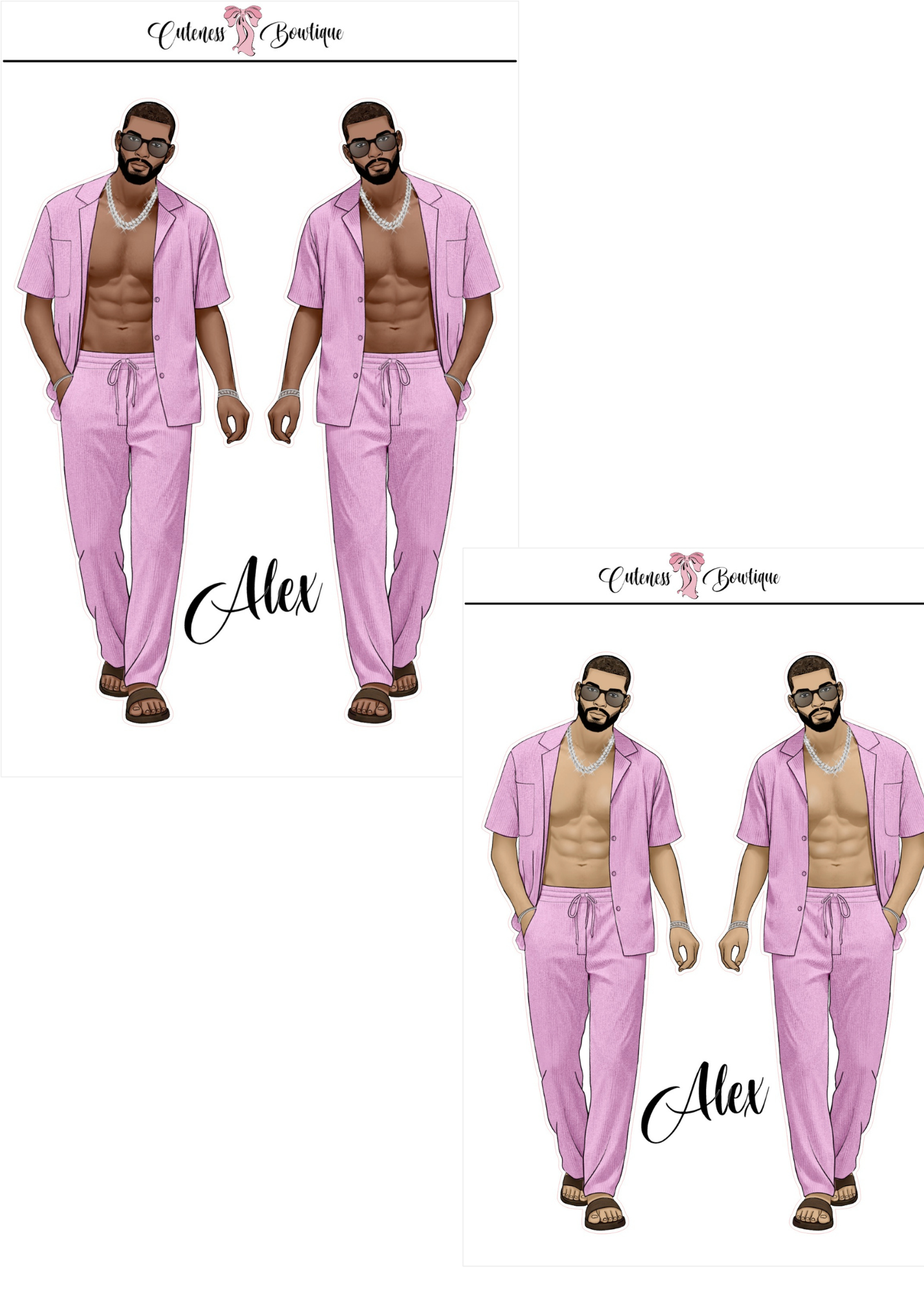 The  CUSTOM Cuteness Doll Collection Sticker Sheet | Cuteness Planner Stickers for Agendas, Planners, Notebooks, Dividers | SPRING INTO CUTENESS