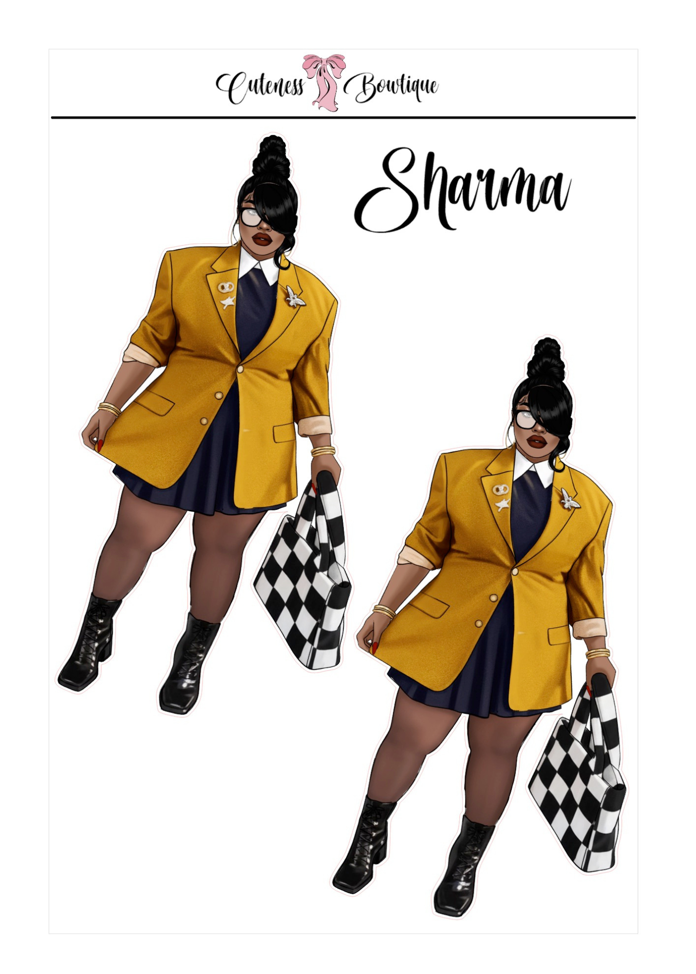 The  CUSTOM Cuteness Doll Collection Sticker Sheet | Cuteness Planner Stickers for Agendas, Planners, Notebooks, Dividers | SPRING INTO CUTENESS