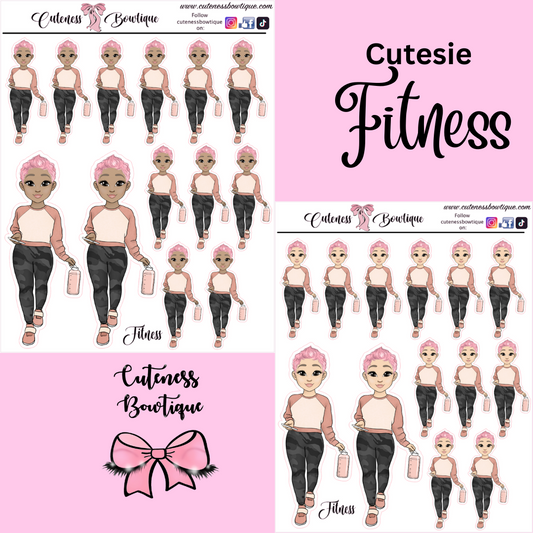 The Cutie Line Icon Sticker Sheet | Cuteness Planner Stickers for Agendas, Planners, Notebooks, Dividers |  CUTESIE FITNESS