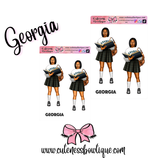 The Cuteness Doll Collection Sticker Sheet | Cuteness Planner Stickers for Agendas, Planners, Notebooks, Dividers | GEORGIA