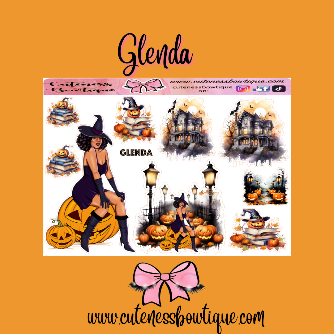 The Cuteness Doll Collection Sticker Sheet | Cuteness Planner Stickers for Agendas, Planners, Notebooks, Dividers | GLENDA