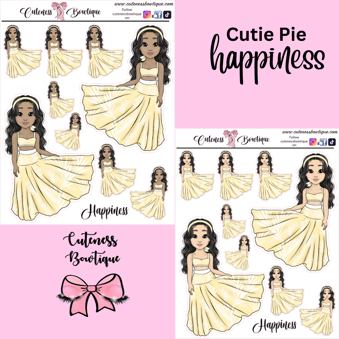 The Cutie Line Icon Sticker Sheet | Cuteness Planner Stickers for Agendas, Planners, Notebooks, Dividers | CUTIE PIE HAPPINESS