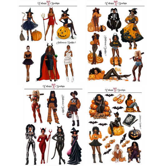 The Cuteness Journaling  Sticker Sheet | Cuteness Planner Stickers for Agendas, Planners, Notebooks, Dividers | HALLOWEEN BADDIES