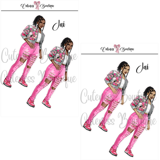 The  CUSTOM Cuteness Doll Collection Sticker Sheet | Cuteness Planner Stickers for Agendas, Planners, Notebooks, Dividers | PINK FEST | JAI