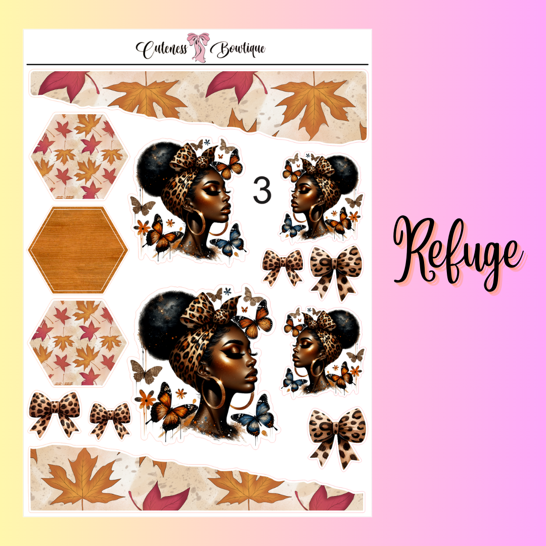 The Cuteness Doll Collection Sticker Sheet | Cuteness Planner Stickers for Agendas, Planners, Notebooks, Dividers | REFUGE 1-11