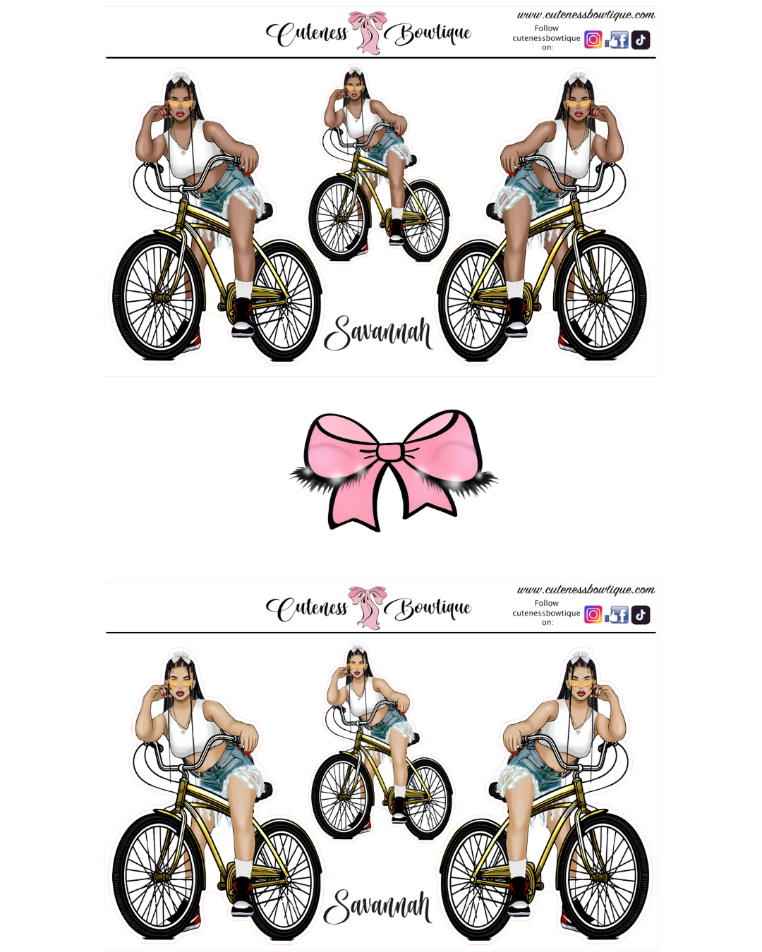| The  CUSTOM Cuteness Doll Collection Sticker Sheet | Cuteness Planner Stickers for Agendas, Planners, Notebooks, Dividers | SAVANNAH