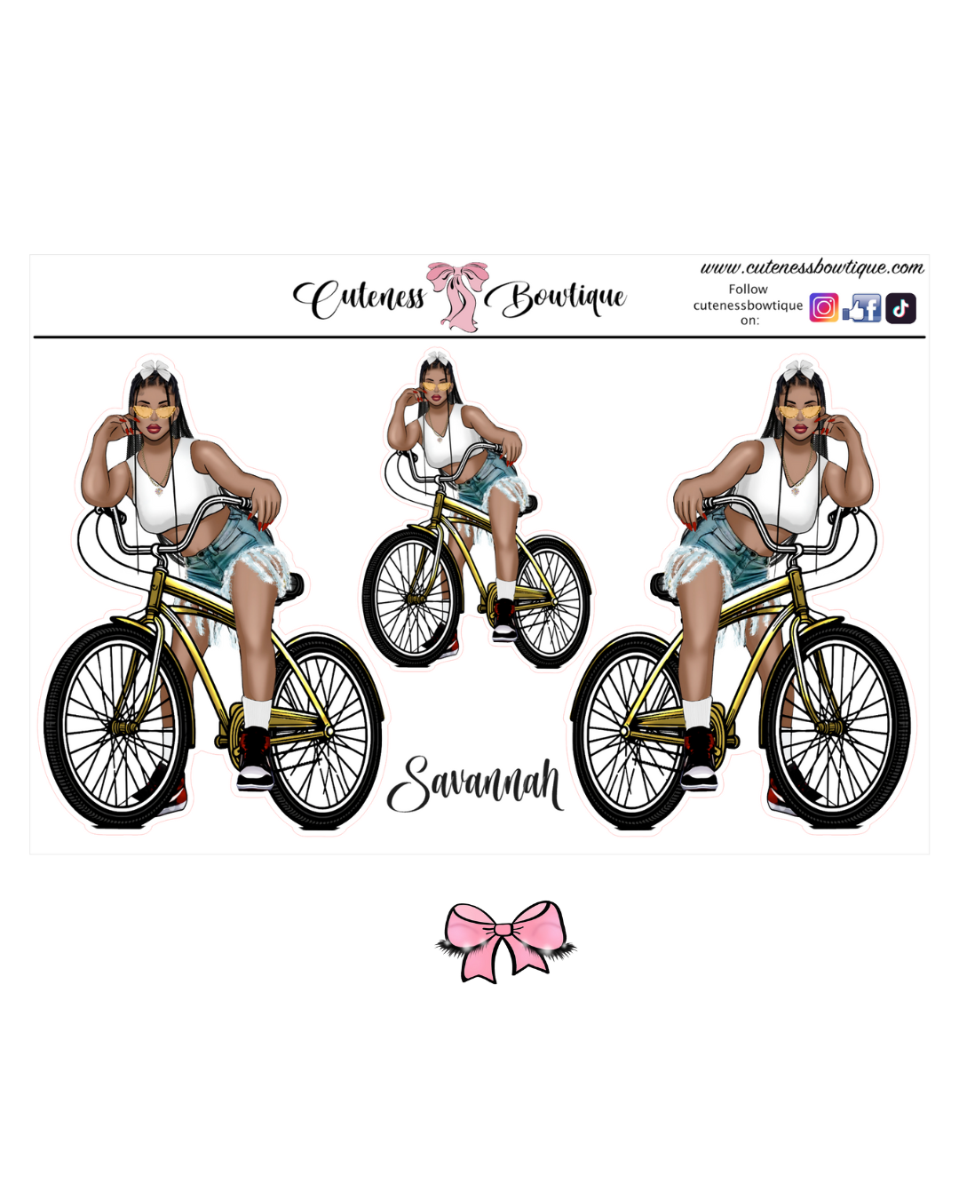 | The  CUSTOM Cuteness Doll Collection Sticker Sheet | Cuteness Planner Stickers for Agendas, Planners, Notebooks, Dividers | SAVANNAH