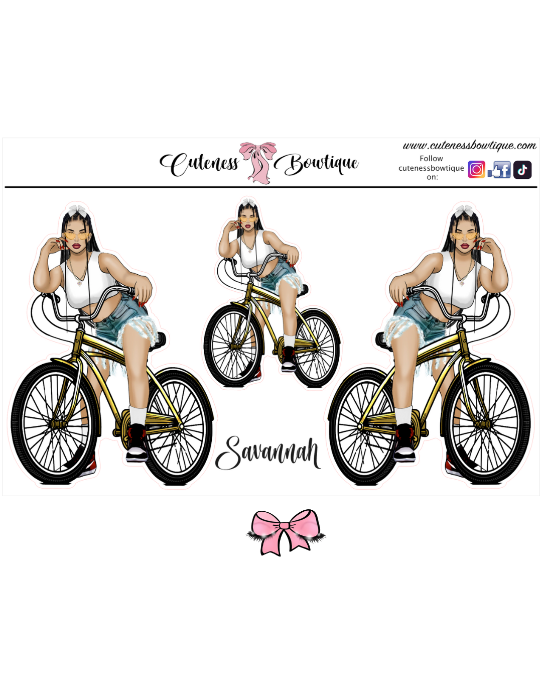 | The  CUSTOM Cuteness Doll Collection Sticker Sheet | Cuteness Planner Stickers for Agendas, Planners, Notebooks, Dividers | SAVANNAH
