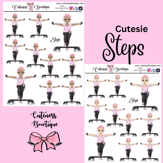 The Cutie Line Icon Sticker Sheet | Cuteness Planner Stickers for Agendas, Planners, Notebooks, Dividers |  CUTESIE STEPS