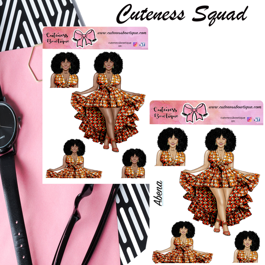 The Cuteness Squad Sticker Sheet | Cuteness Planner Stickers for Agendas, Planners, Notebooks, Dividers | ABENA