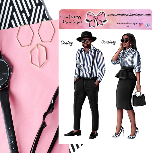 The Cuteness Doll Collection Sticker Sheet | Cuteness Planner Stickers for Agendas, Planners, Notebooks, Dividers | CORTEZ & COURTNEY