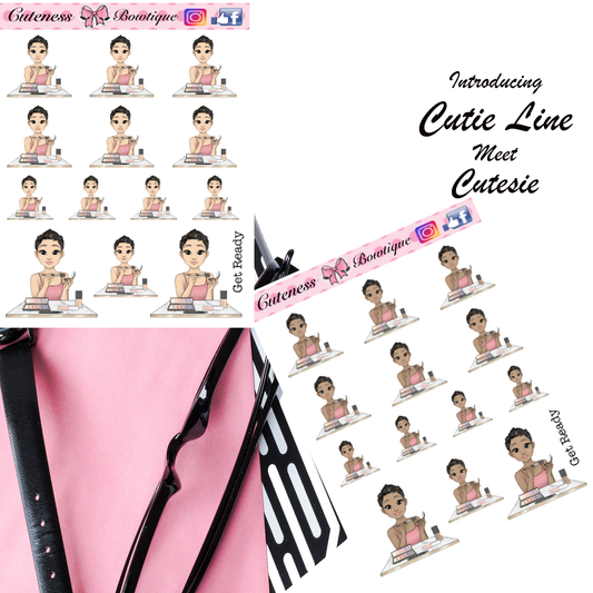 The Cutie Line Icon Sticker Sheet | Cuteness Planner Stickers for Agendas, Planners, Notebooks, Dividers |  CUTESIE GET READY