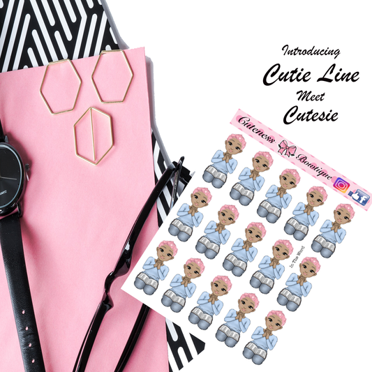 The Cutie Line Icon Sticker Sheet | Cuteness Planner Stickers for Agendas, Planners, Notebooks, Dividers |  CUTESIE IN THE WORD