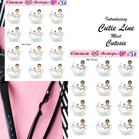 The Cutie Line Icon Sticker Sheet | Cuteness Planner Stickers for Agendas, Planners, Notebooks, Dividers |  CUTESIE ME TIME