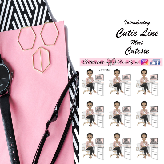 The Cutie Line Icon Sticker Sheet | Cuteness Planner Stickers for Agendas, Planners, Notebooks, Dividers |  CUTESIE MOTIVATES