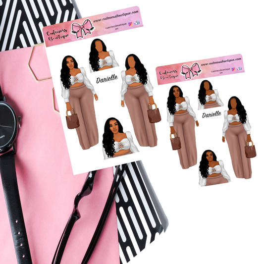 The Cuteness Doll Collection Sticker Sheet | Cuteness Planner Stickers for Agendas, Planners, Notebooks, Dividers | DARIELLE NEUTRAL