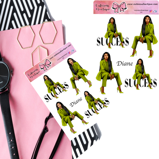 The Cuteness Doll Collection Sticker Sheet | Cuteness Planner Stickers for Agendas, Planners, Notebooks, Dividers | DIANE