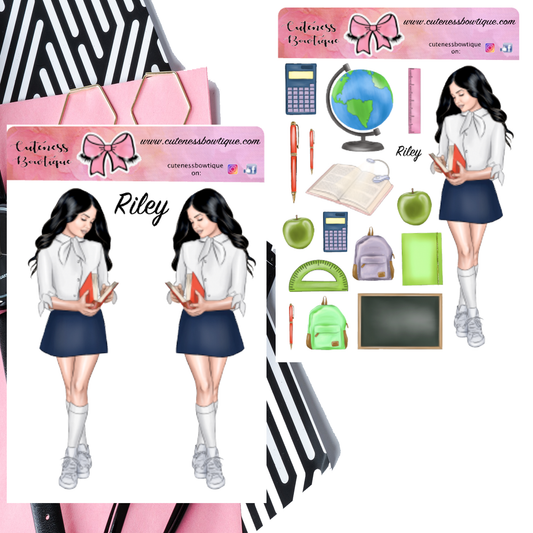 The Cuteness Doll Collection Sticker Sheet | Cuteness Planner Stickers for Agendas, Planners, Notebooks, Dividers | RILEY FAIR