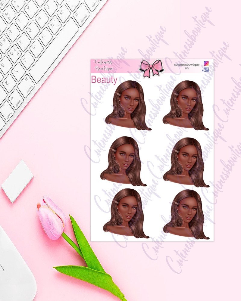 The Cuteness Doll Collection Sticker Sheet | Cuteness Planner Stickers for Agendas, Planners, Notebooks, Dividers | Beauty