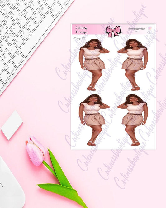 The Cuteness Doll Collection Sticker Sheet | Cuteness Planner Stickers for Agendas, Planners, Notebooks, Dividers | Haley B
