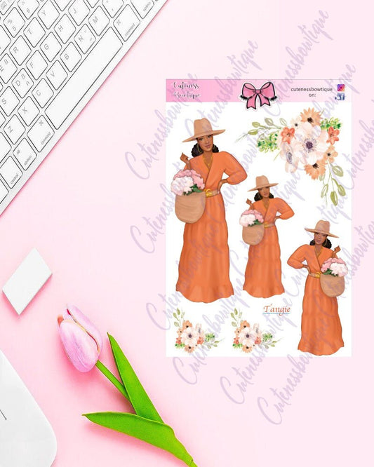 The Cuteness Doll Collection Sticker Sheet | Cuteness Planner Stickers for Agendas, Planners, Notebooks, Dividers | TANGIE