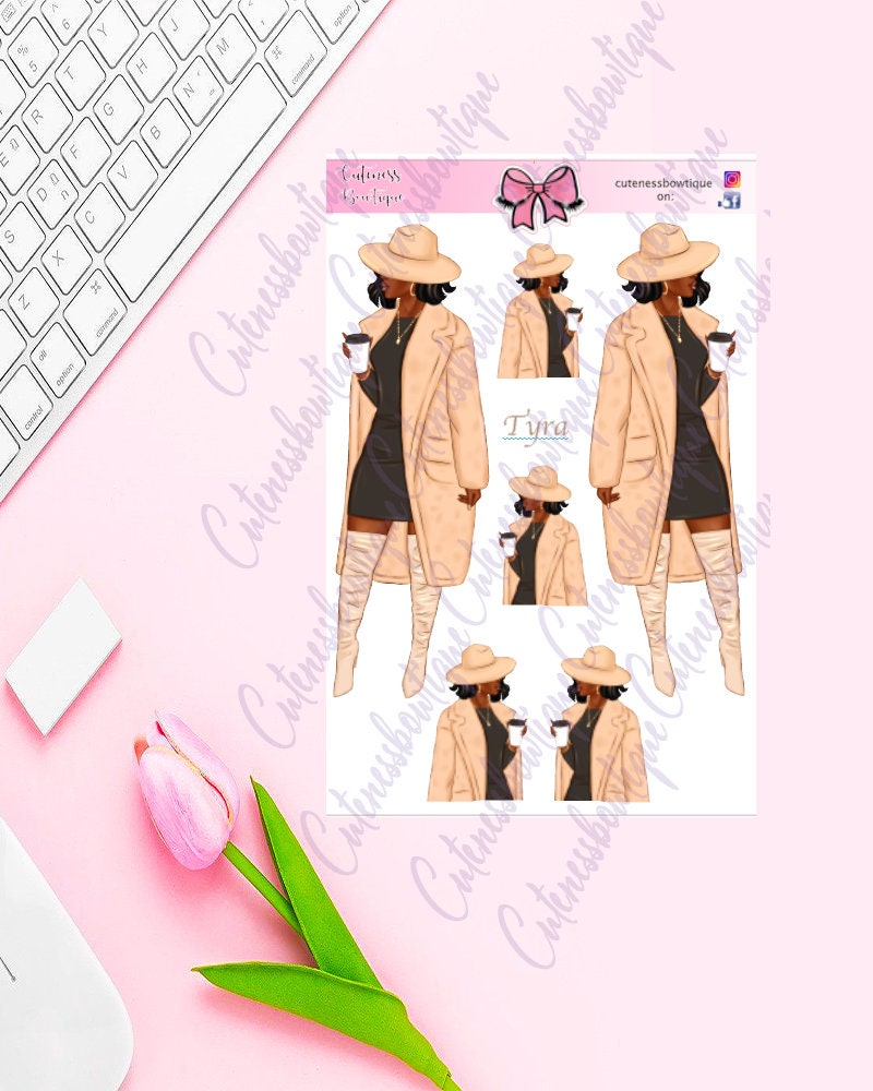 The Cuteness Doll Collection Sticker Sheet | Cuteness Planner Stickers for Agendas, Planners, Notebooks, Dividers | TYRA