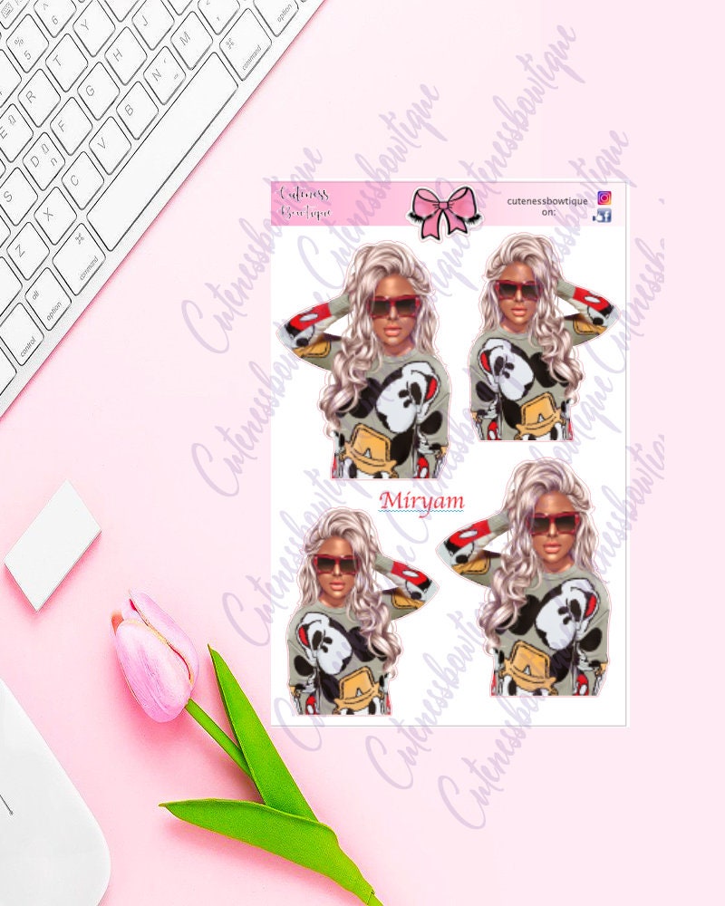 The Cuteness Doll Collection Sticker Sheet | Cuteness Planner Stickers for Agendas, Planners, Notebooks, Dividers | MIRYAM